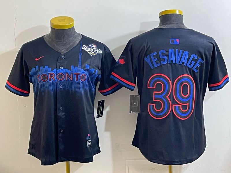 Women 2025 Nike Toronto Blue Jays #39 Yesavage Blue Game MLB Jersey 05